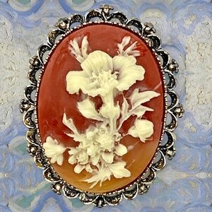Vintage Signed Gerry’s Cameo Brooch and Pendant